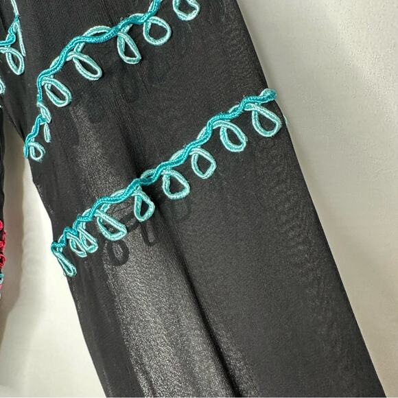 RAGA Black Embroidered Zip Jacket NWT in Size Small - Picture 3 of 6